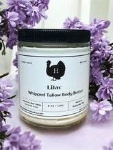 Load image into Gallery viewer, lilac scented face and body tallow lotion 8oz size