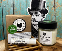Load image into Gallery viewer, Men's skin care tallow set includes bar soap, lip balm, and lotion.  Gift for him