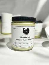 Load image into Gallery viewer, sensitive skin lotion natural lotion tallow body butter unscented natural ingredients tallow skin care face and body tallow lotion