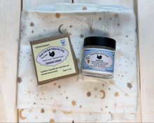 Load image into Gallery viewer, Two products from Heritage Homestead on a star-patterned cloth with a wooden background