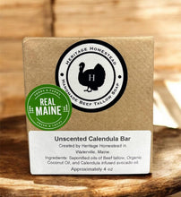 Load image into Gallery viewer, Unscented calendula beef tallow soap for sensitive skin and eczema